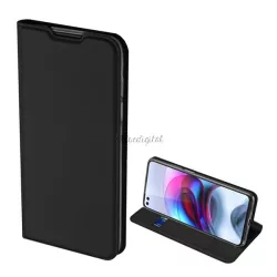   HUSĂ! - Husa DUX DUCIS SKIN PRO in picioare, efect piele (FLIP, deschidere laterala, suport card bancar, functie suport birou) NEGRU Motorola Moto G100 (XT2125)