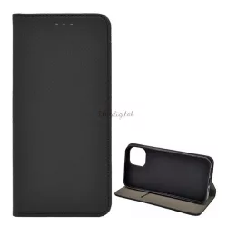   HUSĂ! - Carcasa in picioare, efect piele (FLIP, deschidere laterala, functie suport de masa, model romb) NEGRU Apple iPhone 13 Pro