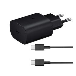   Încărcător de rețea SAMSUNG cu priză Type-C (25W, încărcător rapid PD + cablu EP-DG980BBE Type-C) NEGRU