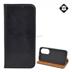   HUSĂ! - Husă în picioare, piele naturală (FLIP, deschidere laterală, funcție suport pentru masă) NEGRU Huawei P50