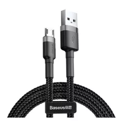   BASEUS CAFULE cablu de date (USB - microUSB, 2.4A, încărcător rapid 3.0, 100cm, șiret) GREY/negru