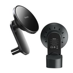   Suport auto BASEUS (pentru bord, aerisire, ventuză, 15W, MagSafe) NEGRU