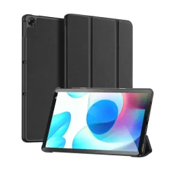   DUX DUCIS DOMO husă verticală, efect piele (FLIP activ, deschidere laterală, funcție de suport de birou TRIFOLD, model textil) negru Realme Pad