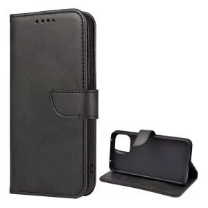 HUSĂ! - Husă stativă cu efect de piele (FLIP, deschidere laterală, desktop, premium) negru Xiaomi Mi 11 Lite 5G, Xiaomi Mi 11 Lite 4G, Xiaomi 11 Lite 5G NE