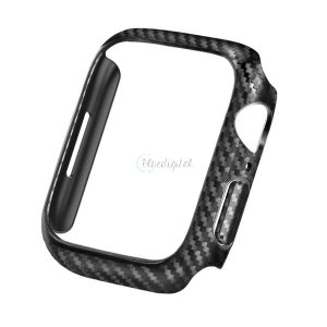 Cadru din plastic (BUMPER, rezistenta la impact, model carbon) NEGRU Apple Watch Series 7 41mm