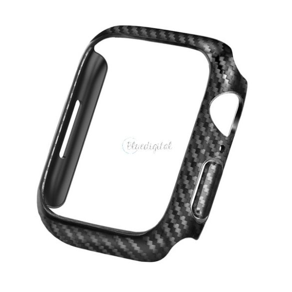 Cadru din plastic (BUMPER, rezistenta la impact, model carbon) NEGRU Apple Watch Series 7 41mm