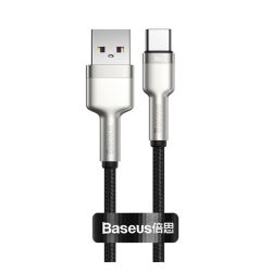   Cablu de date BASEUS CAFULE (USB - Type-C, 66W, încărcător rapid PD, 25cm, șiret) NEGRU