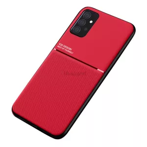 HUSĂ! - Protecție din plastic pentru telefon (cadru din silicon, rezistență medie la impact, placă metalică încorporată, spate cu efect de piele, model cu dungi) PIROS Samsung Galaxy A52s 5G (SM-A528), Samsung Galaxy A52 5G (SM-A526F),