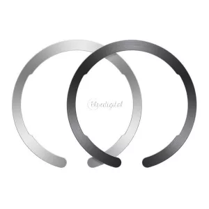 ESR HALLOCK placă metalică autoadezivă 2 buc (ideal pentru suport magnetic auto, circular, MagSafe) NEGRU/GRI