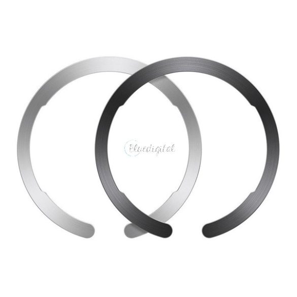 ESR HALLOCK placă metalică autoadezivă 2 buc (ideal pentru suport magnetic auto, circular, MagSafe) NEGRU/GRI