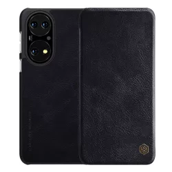   HUSĂ! - Husa NILLKIN QIN in picioare, efect piele (FLIP, deschidere laterala, suport card bancar) NEGRU Huawei P50