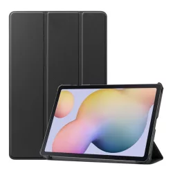   Husă în picioare, efect piele (FLIP, deschidere laterală, TRIFOLD, suport desktop) NEGRU Samsung Galaxy Tab S7 WIFI (SM-T870), Samsung Galaxy Tab S7 LTE (SM-T875), Samsung Galaxy Tab S7 LTE 5G (SM-T876) , Samsung Galaxy Tab S8 WIFI (SM-X700), Samsun