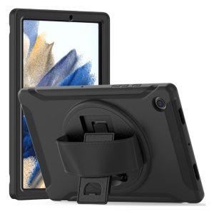 Protecție din plastic pentru telefon Defender (rezistentă la impact mediu, rotativă la 360° + curea de mână) negru Samsung Galaxy Tab A8 10.5 WIFI (2021) SM-X200, Samsung Galaxy Tab A8 10.5 LTE (2021)