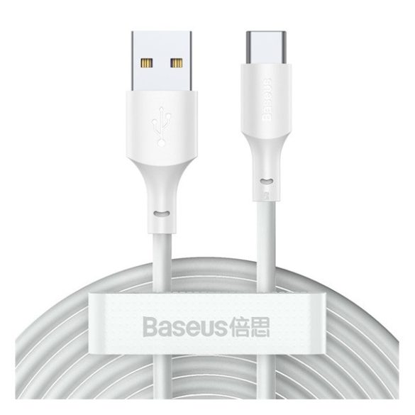 Cablu de date BASEUS 2 buc (USB - Type-C, 40W, încărcător rapid PD, 150cm) ALB