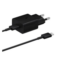   Încărcător SAMSUNG priză tip C (15W, încărcător rapid PD + cablu tip C) NEGRU