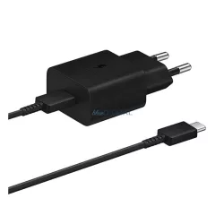   Încărcător de rețea SAMSUNG cu priză Type-C (45W, încărcător rapid PD + cablu Type-C, 180cm) NEGRU