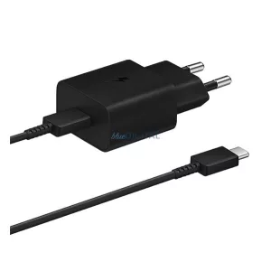 Încărcător de rețea SAMSUNG cu priză Type-C (45W, încărcător rapid PD + cablu Type-C, 180cm) NEGRU