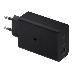   Încărcător de putere SAMSUNG USB + 2 prize Type-C (65W, PD Fast Charger 3.0) NEGRU