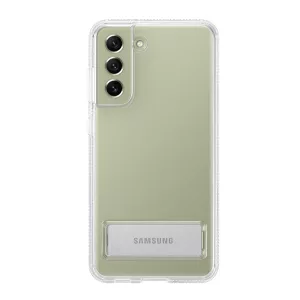 HUSĂ! - Protector de telefon din plastic SAMSUNG (dublu strat, cauciucat, functie de suport de birou) TRANSPARENT Samsung Galaxy S21 FE (SM-G990)