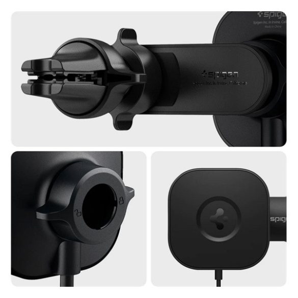 Suport auto SPIGEN (pentru ventilatie, reglabil, 7.5W, MagSafe) NEGRU