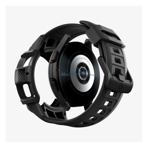 Curea de schimb SPIGEN RUGGED ARMOR PRO (dimensiune personalizată, silicon, rezistență medie la impact, reglabilă + cadru din silicon) NEGRU Samsung Galaxy Watch 4 Classic 46 mm (SM-R890)