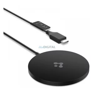SPIGEN PF2009 încărcător de birou cu priză Type-C (7,5W, fără fir + cablu de alimentare Type-C) NEGRU