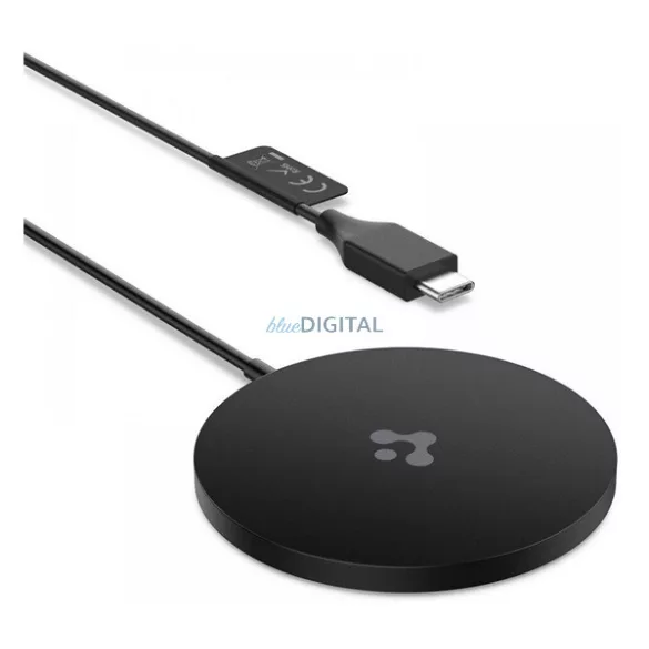 SPIGEN PF2009 încărcător de birou cu priză Type-C (7,5W, fără fir + cablu de alimentare Type-C) NEGRU