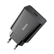  BASEUS SPEED MINI încărcător de rețea cu priză Type-C (20W, încărcător rapid PD) NEGRU