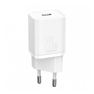 Încărcător BASEUS SUPER SI Priză tip C (20W, încărcător rapid PD) ALB