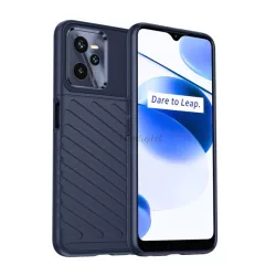  HUSĂ! - Protector de telefon din silicon (rezistență medie la impact, în dungi, model convex) ALBASTRU ÎNCHIS Realme C35