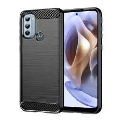   HUSĂ! - protecțiede telefon din silicon (rezistent la impact mediu, călcâi cu pernă de aer, model de carbon periat) negru Motorola Moto G41 (XT2167), Motorola Moto G31 (XT2173)