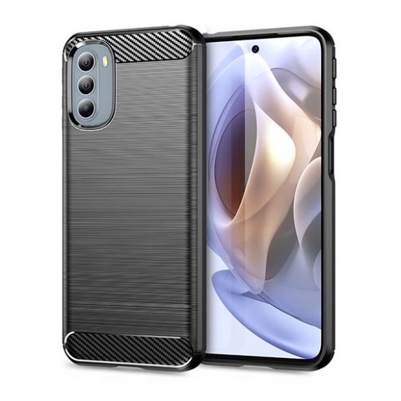 protecțiede telefon din silicon (rezistent la impact mediu, călcâi cu pernă de aer, model de carbon periat) negru Motorola Moto G41 (XT2167), Motorola Moto G31 (XT2173)