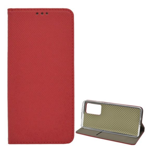 Carcasa in picioare, efect piele (FLIP, deschidere laterala, functie suport de masa, model romb) RED Xiaomi 12 Pro