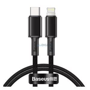 Cablu de date BASEUS (Type-C - Lightning, 20W, încărcător rapid PD, 100cm, anti-rupere) FREEST/BLACK