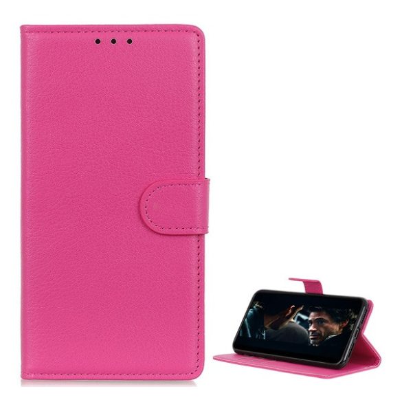 Carcasa in picioare, efect piele (FLIP, deschidere laterala, functie suport desktop, premium) ROZ Realme C35