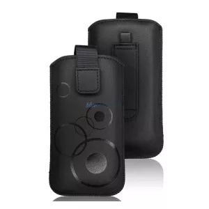 HUSĂ! - DEKOCASE carcasă în picioare (universală, rotundă, cu velcro extras, poate fi atașată la o curea, dimensiune 6,5") NEGRU