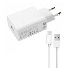   Încărcător XIAOMI priză USB (18W, încărcător rapid + cablu tip C) ALB