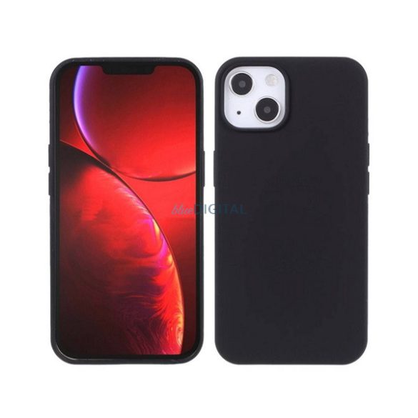 Protector de telefon din silicon (mat, interior din pluș din microfibră anti-zgârieturi, premium) NEGRU Apple iPhone 13