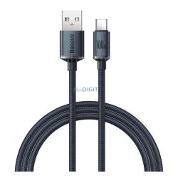  BASEUS CRYSTAL SHINE cablu de date (USB - Tip-C, 100W, încărcător rapid PD, 200cm, șiret) NEGRU