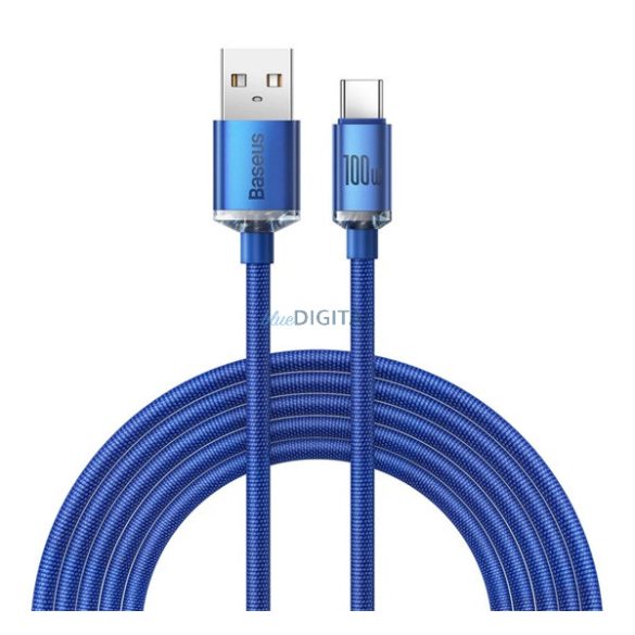 BASEUS CRYSTAL SHINE cablu de date (USB - Tip-C, 100W, încărcător rapid PD, 200cm, șiret)