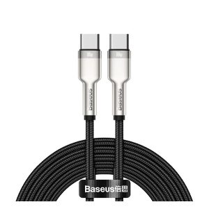 Cablu de date BASEUS CAFULE (Tip-C - Type-C, 100W, încărcător rapid PD, 200cm, șiret) NEGRU