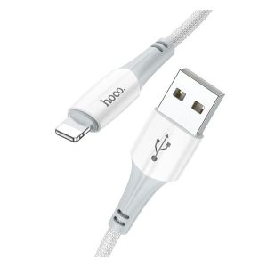 Cablu de date HOCO X70 (USB - lightning, 2.4A, incarcator rapid, 100cm, anti-rupere) ALB