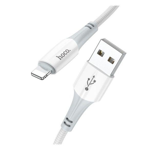Cablu de date HOCO X70 (USB - lightning, 2.4A, incarcator rapid, 100cm, anti-rupere) ALB