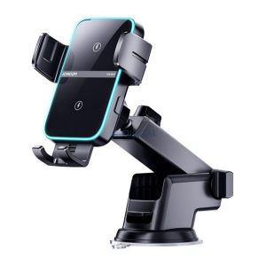 Suport auto JOYROOM (tablou de bord, ventuză, automat, 15W, wireless, încărcător rapid, dimensiune 4-7") NEGRU