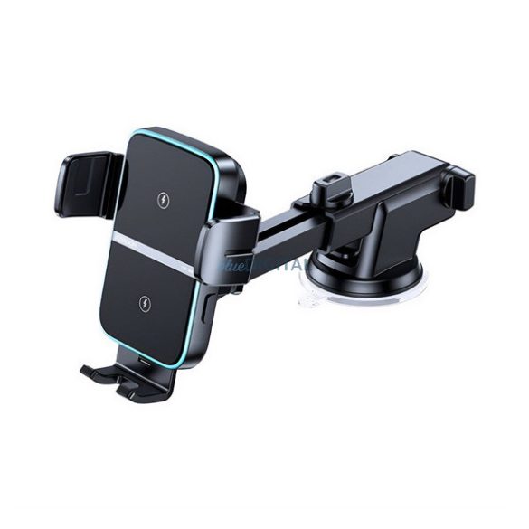 Suport auto JOYROOM (tablou de bord, ventuză, automat, 15W, wireless, încărcător rapid, dimensiune 4-7") NEGRU