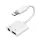 Adaptor audio JOYROOM S-Y104 și cablu de încărcare (distribuitor, lightning + mufa jack de 3,5 mm - lightning) ALB Apple iPhone 14 Pro, iPhone 14 Plus, iPhone 14