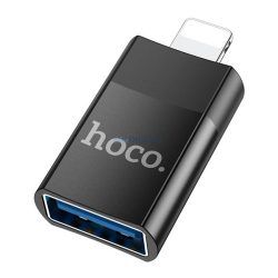   Adaptor HOCO UA17 (priza USB - lightning 8pin, transfer de date si incarcare) NEGRU