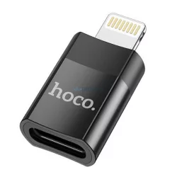   Adaptor HOCO UA17 (mufă Type-C - fulger, transfer de date și încărcare) NEGRU