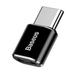   Adaptor BASEUS (mufă microUSB - Type-C, OTG, transfer de date și încărcare) NEGRU