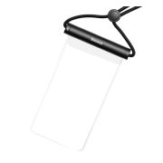   BASEUS CYLINDER carcasă universală impermeabilă / impermeabilă, AQUA (IPX8, curea de mână, poate fi atârnată de gât, mărime 7,2") NEGRU